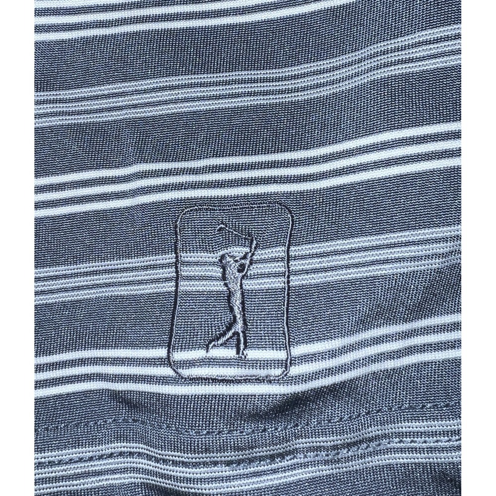 PGA Tour Golf Shirt Size XL Extra Large Polo Gray White Striped - Picture 3 of 11